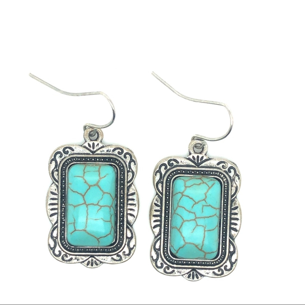 Turquoise and silver earrings